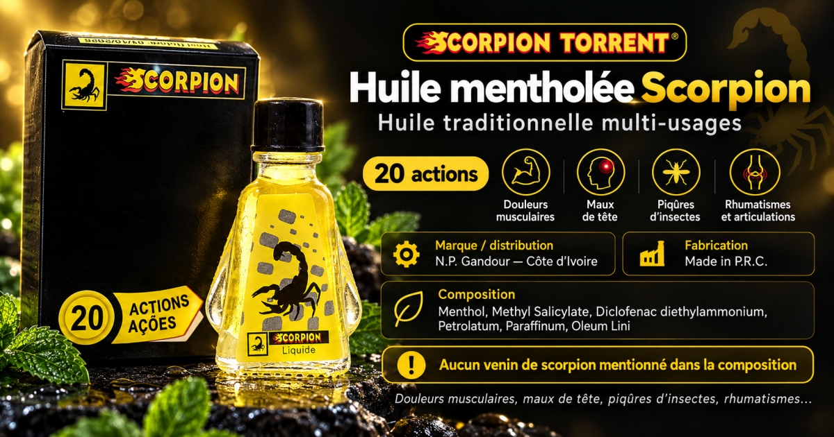 Huile mentholée Scorpion Torrent - 20 actions